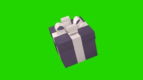 Dark purple gift box with red ribbon. Holidays and gifts concept. Stock Footage 191992001