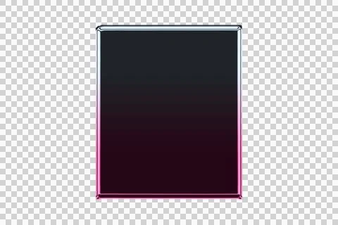 Dark purple glossy framed square abstract transparent background Illustrazione stock