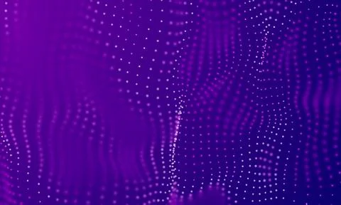Dark purple gradient background. Big data technology background wave. Illustrazione stock
