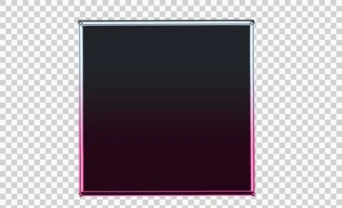 Dark purple gradient square frame with thin pink border on white background Stock Illustration