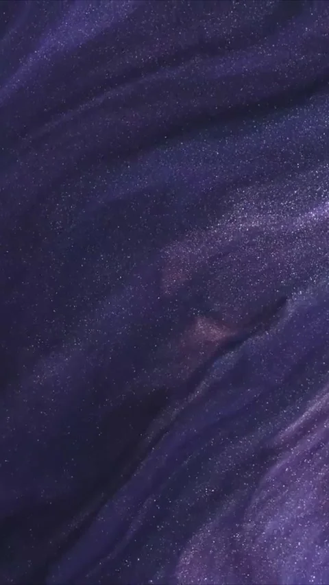 Dark purple liquid background with flowing glitter particles and smooth abstract Stock Footage 347692437