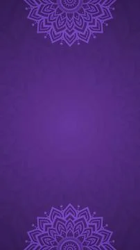 Dark Purple Mandala Vertical Background with Intricate Symmetrical Details Stock Illustration