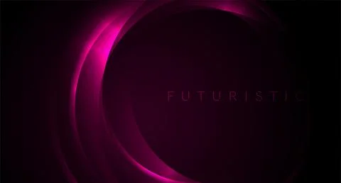 Dark purple neon glowing glossy circles abstract background Stock Illustration