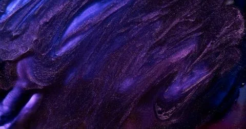 Dark purple paint abstract background. Brilliant dark lilac blue ink in motion Stock Illustration