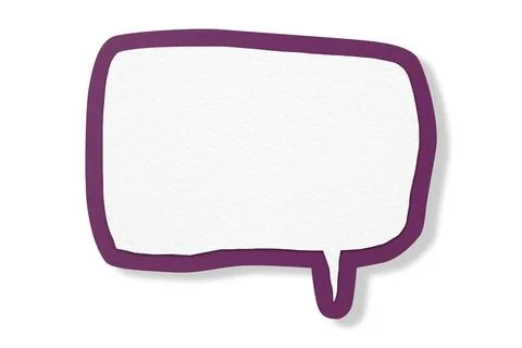 Dark purple paper speech bubbles separated on white background Stock Illustration