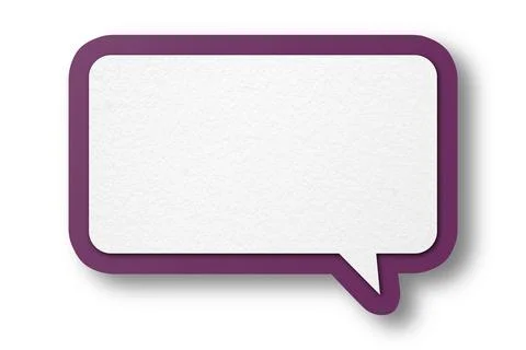 Dark purple paper speech bubbles separated on white background Stock Illustration