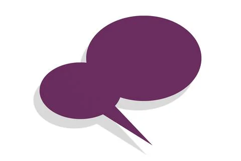 Dark purple paper speech bubbles separated on white background 스톡 일러스트