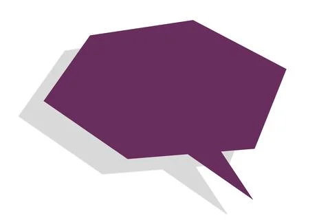 Dark purple paper speech bubbles separated on white background Stock Illustration
