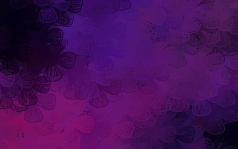 Dark Purple, Pink vector abstract pattern with trees, branches. イラスト素材