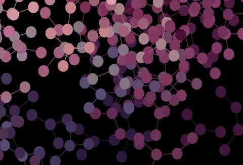 Dark Purple, Pink vector backdrop with artificial intelligence data. Illustrazione stock