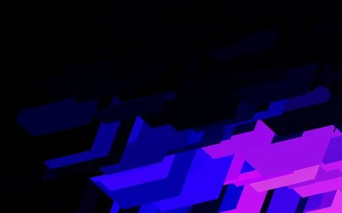 Dark Purple, Pink vector background with set of hexagons. Illustrazione stock