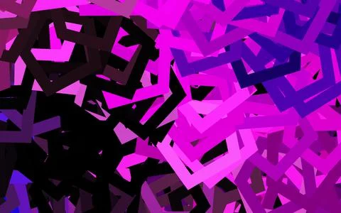 Dark Purple, Pink vector background with set of hexagons. Illustrazione stock