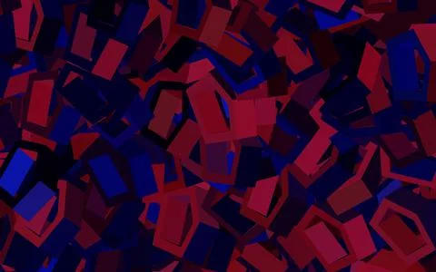 Dark Purple, Pink vector background with set of hexagons. Stock Illustration