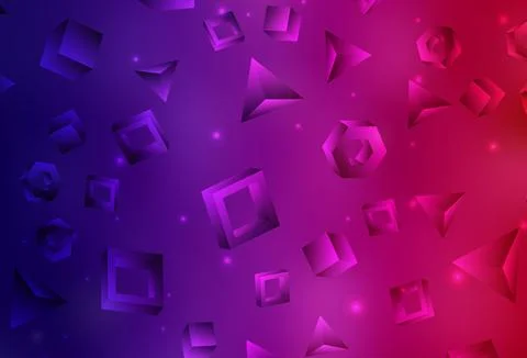 Dark Purple, Pink vector background with triangles, rectangles. Stock Illustration