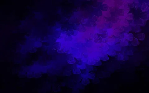 Dark Purple, Pink vector doodle pattern with trees, branches. Stockillustratie