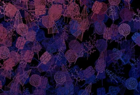 Dark Purple, Pink vector elegant pattern with trees, branches. イラスト素材