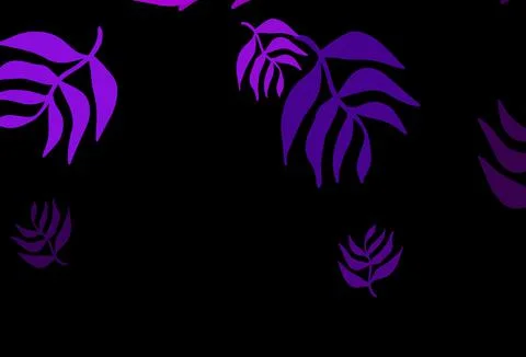 Dark Purple, Pink vector elegant pattern with leaves. Illustrazione stock