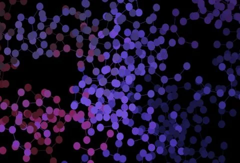 Dark Purple, Pink vector pattern with artificial intelligence network. 스톡 일러스트