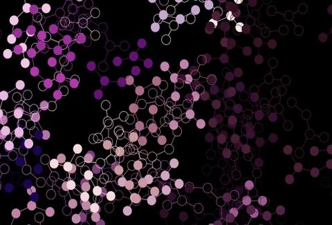 Dark Purple, Pink vector pattern with artificial intelligence network. Stock Illustration