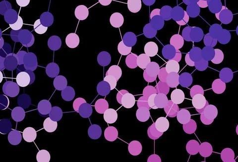 Dark Purple, Pink vector pattern with artificial intelligence network. Stock Illustration