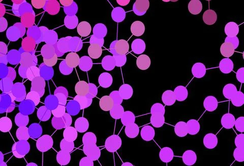 Dark Purple, Pink vector pattern with artificial intelligence network. Illustrazione stock