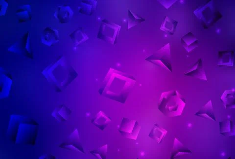 Dark Purple, Pink vector pattern with polygonal style with cubes. Stock Illustration
