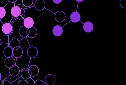 Dark Purple, Pink vector texture with artificial intelligence concept. Illustrazione stock