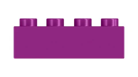 Dark Purple Plastic Building Block with Four Studs Isolated Stock Illustration