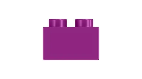 Dark Purple Plastic Building Block Isolated On White Background Stock Illustration