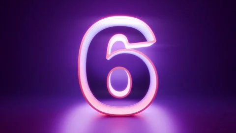 Dark Purple RGB Neon Countdown Pink Purple Ten to Zero Stock Footage 292999767