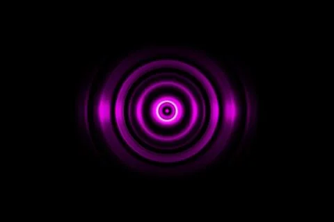 Dark purple ring with sound waves oscillating, abstract background Stock Illustration