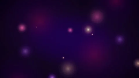 Dark purple space with scattered glowing pink and yellow bokeh lights creat.. 動画素材 335826383