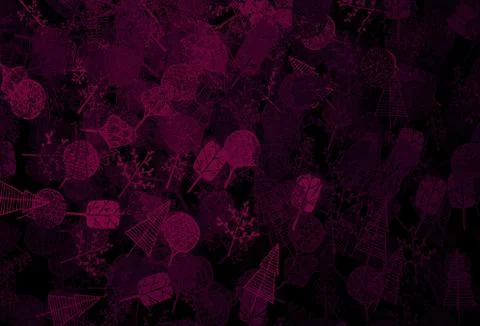 Dark Purple vector abstract backdrop with trees, branches. Stock Illustration