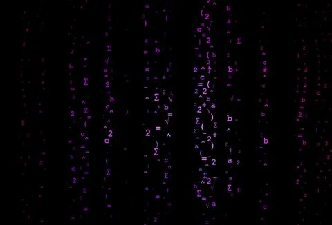 Dark Purple vector backdrop with algebra elements. Stock Illustration