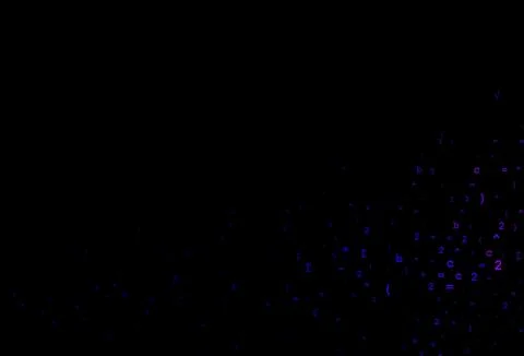 Dark Purple vector backdrop with algebra elements. Stockillustratie