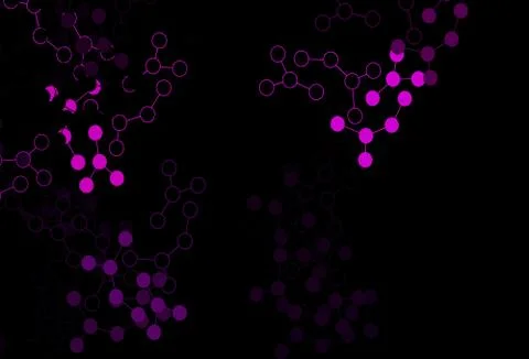 Dark Purple vector backdrop with artificial intelligence data. 스톡 일러스트