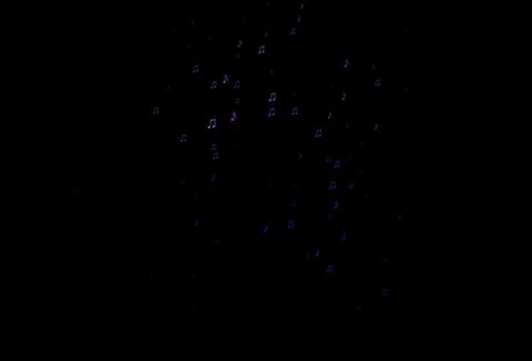 Dark Purple vector backdrop with music notes. Stock Illustration