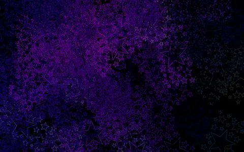 Dark Purple vector backdrop with small and big stars. Stock Illustration