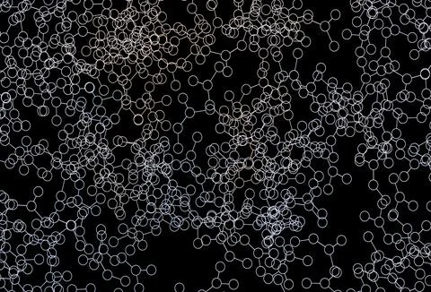 Dark Purple vector background with forms of artificial intelligence. Illustrazione stock