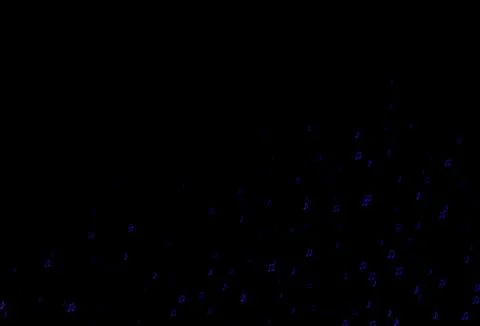 Dark Purple vector background with music symbols. Stock Illustration