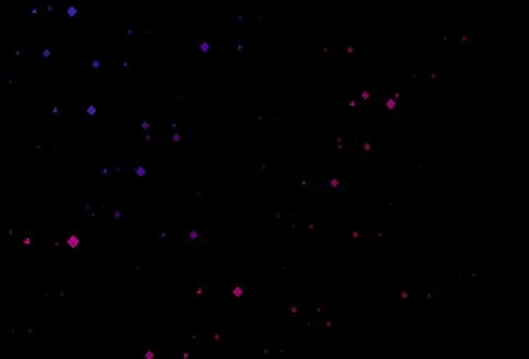 Dark purple vector background with triangles, circles, cubes. Stock Illustration