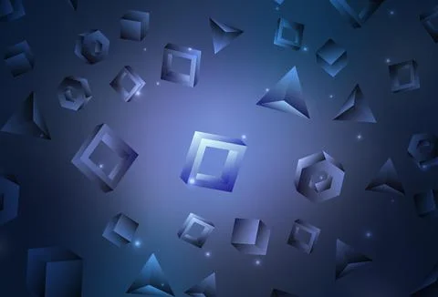 Dark Purple vector background with triangles, rectangles. Stock Illustration