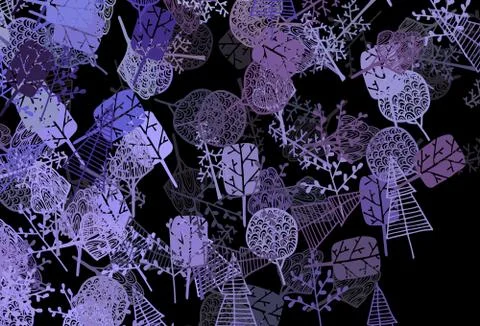Dark Purple vector elegant pattern with trees, branches. 库存插图