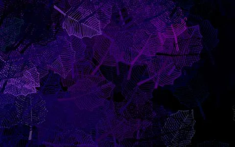 Dark Purple vector elegant pattern with leaves. Illustrazione stock