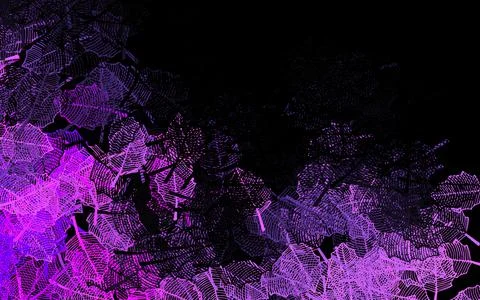 Dark Purple vector natural background with leaves. Stock Illustration