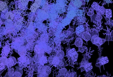 Dark Purple vector natural pattern with trees, branches. Illustrazione stock