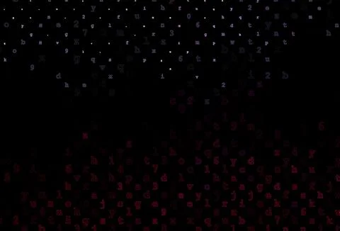 Dark Purple vector pattern with ABC symbols. Illustrazione stock