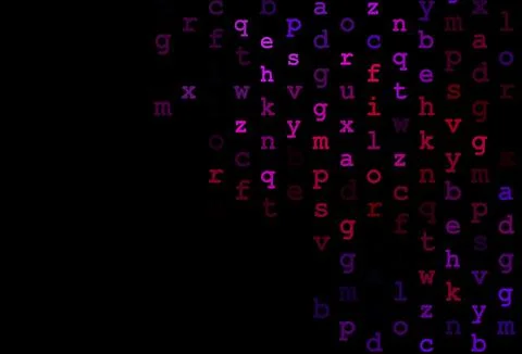 Dark purple vector pattern with ABC symbols. Illustrazione stock