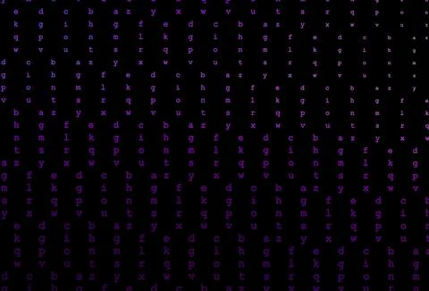 Dark purple vector pattern with ABC symbols. Stock Illustration
