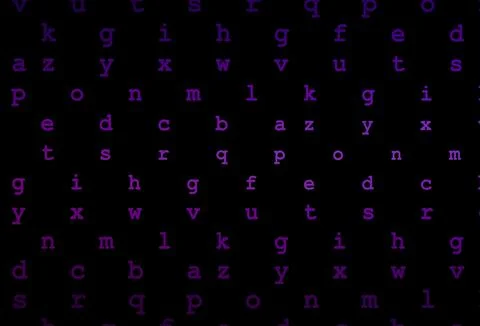 Dark purple vector pattern with ABC symbols. Stock Illustration